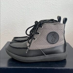 Polo by Ralph Lauren Kids Black and Gray Lace-Up Boots